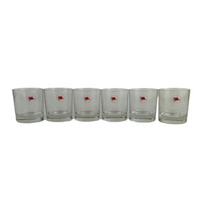 Mobile Gas Glasses Flying Pegasus  vintage cocktail 7 oz glasses set of 6 MCM